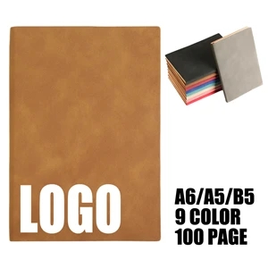 Custom Logo PU Leather A6/A5/B5 Business Travel Journal Notebook