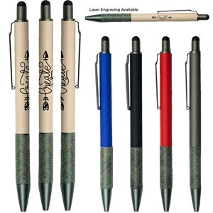 Soft Touch Aluminum Stylus Pen W/ Paper Grip