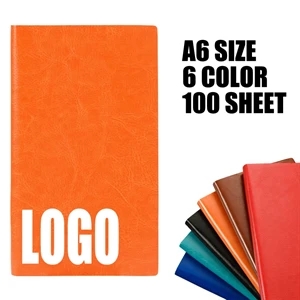 Custom Logo PU Leather A6 Business Conference Travel Journal Notebook