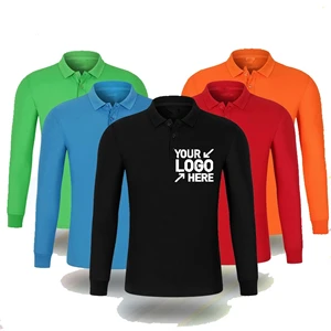 Custom Logo Long-Sleeved Polo Shirt