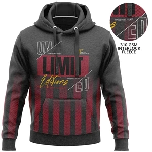 Unisex 310 GSM Interlock Fleece Sublimation Pullover Hoodies