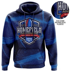 Custom Logo Youth 310 GSM Interlock Fleece Sublimation Pullover Hoodies