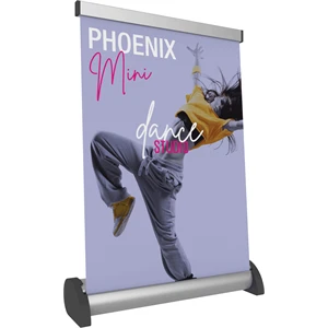 Phoenix Mini Silver Retractable Banner Stand