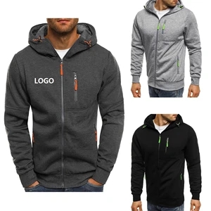 Jacquard Cardigan Hooded Jacket For Men's Sports Fitness