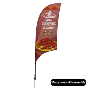 7.5' Value Razor Sail Sign Flag - 1-Sided with Ground Spike