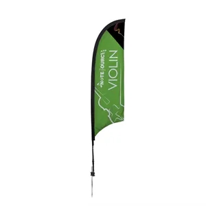 7' Elite Razor Nylon Sail Sign Flag, 1-Sided, Ground Spike