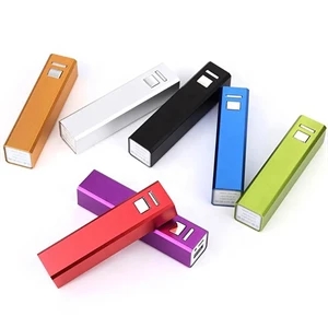 Custom Logo 2200mah Aluminum Rectangular Lipstick Shape Power Bank