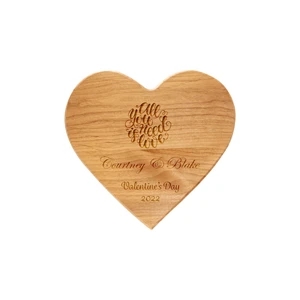 9 1/2" x 8" Alder Heart Plaque