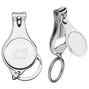 Round Nail Clipper With Bottle Opener Keyring