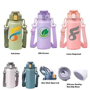 20 oz Insulated Water Bottle With Handles & Strap