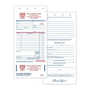 Service Order Forms with Claim Check And Carbons
