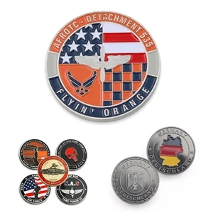 Customized Soft Enamel Iron Coins - 1-3/4" Double Sided