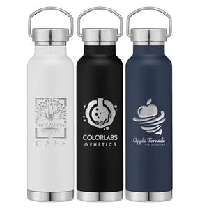 22 oz. Double Wall Stainless Steel Bottle w/Lid - Laser