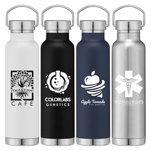 22 oz. Double Wall Stainless Steel Bottle w/Lid - Silkscreen