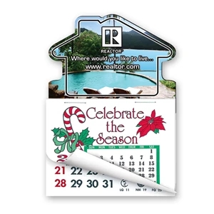 3" x 4 1/4"  Calendar Pad Magnet House Shape