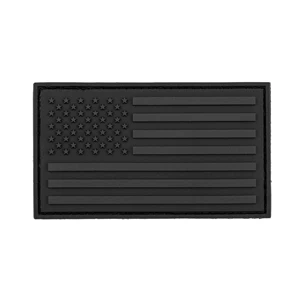 Black PVC American Flag Patch