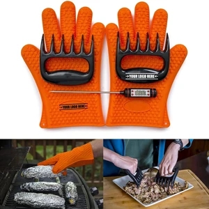 Silicone Gloves Meat Claws Digital Thermometer Bbq Set