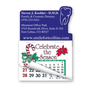 3" x 4 1/4" Calendar Pad Magnet Tooth Shape