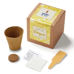 Yellow Garden of Hope Seed Planter Kit in Kraft Box