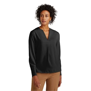 Brooks Brothers Women's Open-Neck Satin Blouse