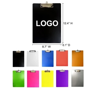 A4 Letter Size Plastic Clipboard - 10 Colors