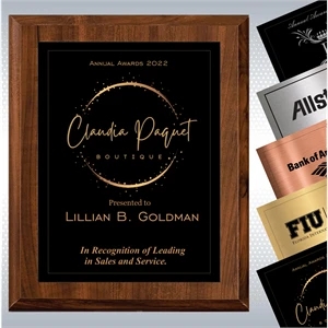 Cherry Finish Plaque w/ Single Engraved Plate