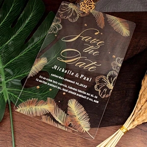 Custom Full Color Printed Clear Acrylic Invitations