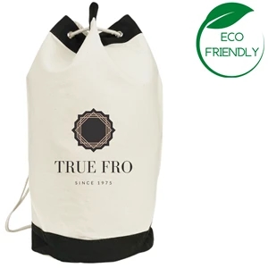 Drawstring Canvas Duffle Bag - Black