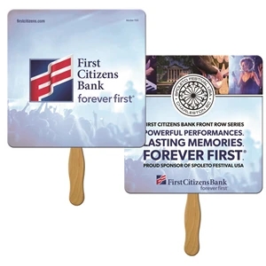 Square Sandwiched Hand Fan Full Color