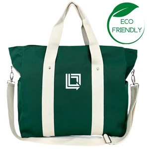 Voyager Duffel Bag Eco Friendly Canvas Green / Natural