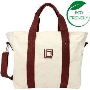 Voyager Duffel Bag Eco Friendly Canvas Natural / Maroon