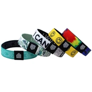 5/8" Sublimated Elastic Event Wristband w Customizable Woven