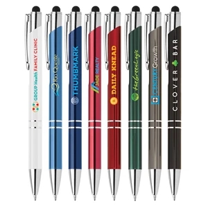 Tres-Chic w/Stylus - ColorJet - Full Color Metal Pen