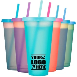 24oz Color Changing Cup with Lid and Straw