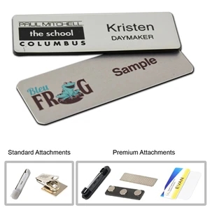 1" x 3" Metal Name Badge - Digital Printed