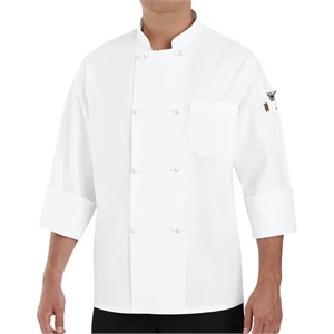 Chef Designs Eight Knot Button Chef Coat with Thermometer...