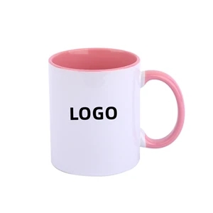Heat Transfer Color Handle Coated Mug