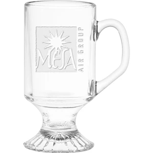 Irish Glass Coffee Mug - Deep Etched