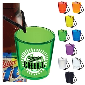 2 oz. Colored Plastic Bottle Hanging Shot Glass