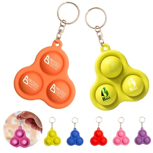 Stress Relief Bubbles Fidget Toys Silicone Keychain