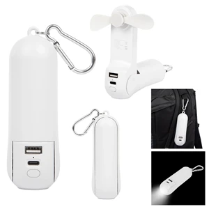 Rechargeable Power Bank With Fan & Flashlight