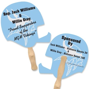 Helmet Shape Full Color Hand Fan 2 Sided