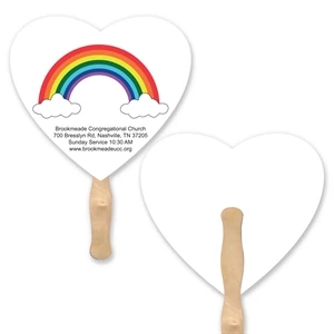 Heart Shape Full Color 1 Sided Hand Fan