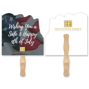 Flag Shape Full Color Hand Fan 2 Sided