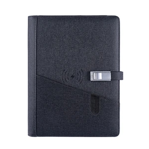 Custom Logo Wireless Charging Notebook with 6000 mAH Power Bank