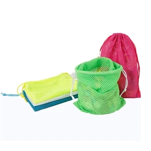 Reusable Storage Mesh Drawstring Bag