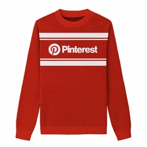 Custom Cotton Blend Jacquard Logo Sweater w/ Banner Stripes