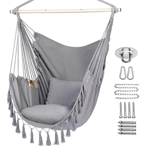 Chair Hanging Rope Swing with Pocket