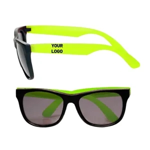 Custom Logo Two-Tone Sunglasses Plastic UV Protection