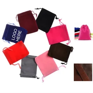 Mini Portable Velvet With Drawstring Jewelry Storage Pouch